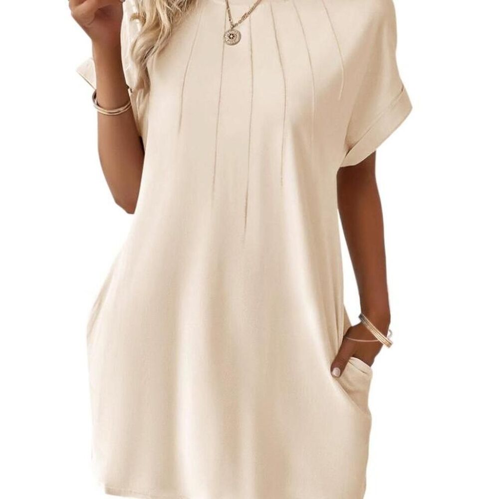 Pink Shirt-dresses with pockets